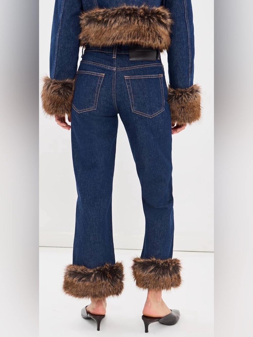 Marc Jacobs Faux Fur Cropped Jeans - current season, brand new - Picture 3 of 5